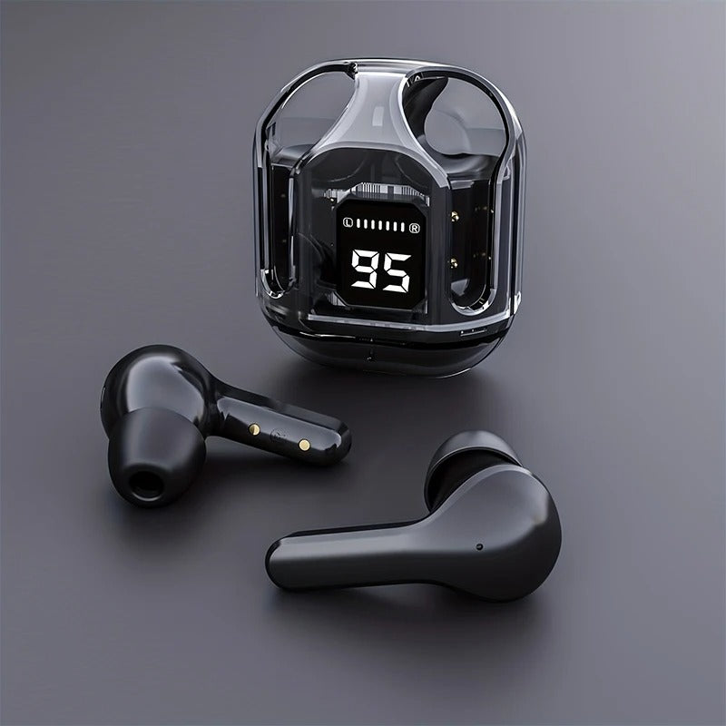 Air31 Transparent Earbuds ā Bluetooth 5.3 with Carry Pouch